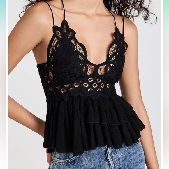 Free People black Adella top - Picture 2 of 7